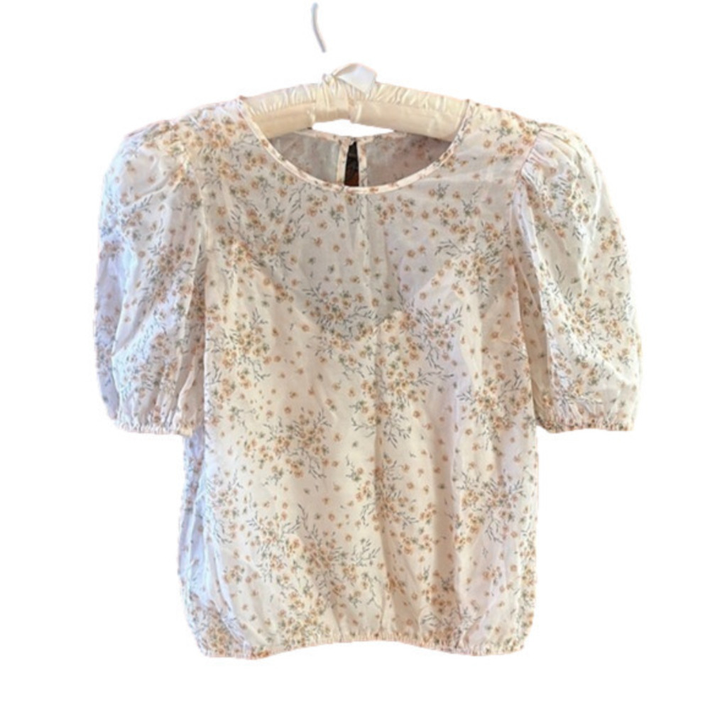 Ted Baker Women’s cream floral top blouse white cami size small